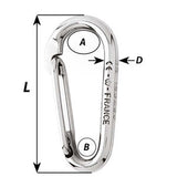 Wichard Symmetric Carbine Hook Without Eye  Length 100mm  1332 2336W