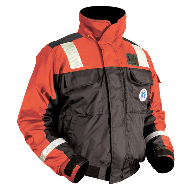 Mustang Classic Flotation Bomber Jacket wReflective Tape  OrangeBlack  XL  MJ6214T133XL206