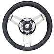 Uflex Morosini 138 Steering Wheel  Black Polyurethane wStainless Steel Spokes  Chrome Hub MOROSINI UCHB