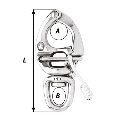 Wichard HR Quick Release Snap Shackle wSwivel Eye  Length 234 2673W