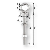 Wichard Eye Bolt  Diameter 1532  Length 1916 6490W