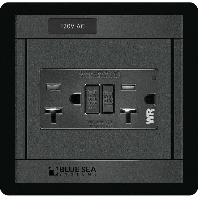 Blue Sea 1499  360 Panel  120V AC GFCI Dual Outlet 1499