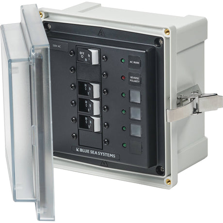 Blue Sea 3130  SMS Panel Enclosure wMain  3 Branch 15A  120V AC 3130