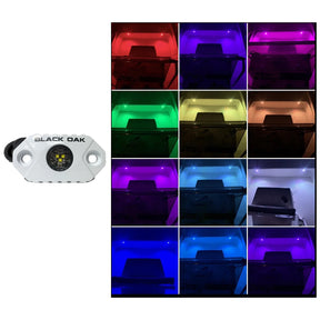 Black Oak Rock Accent Light  RGB  White Housing  MALRGB