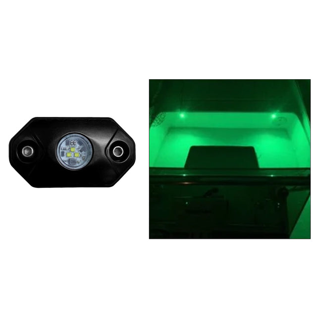 Black Oak Rock Accent Light  Green  Black Housing  RLG