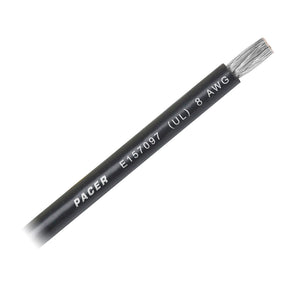Pacer Black 8 AWG Battery Cable  Sold By The Foot  WUL8BKFT