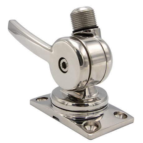 Shakespeare 6187 Sleek  Compact Stainless Steel Rotatable 4Way Ratchet Mount 6187