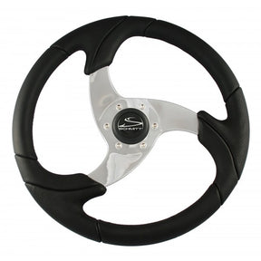 Schmitt Marine Folletto 142 Wheel  Black Polished Polyurethane  34 Tapered Shaft wBlack Center Cap PU026104R