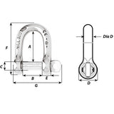 Wichard Not SelfLocking D Shackle  14mm Diameter  916 1207W