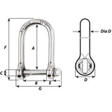 Wichard SelfLocking Large Opening Shackle  10mm Diameter  1332 1265W