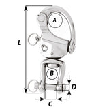Wichard HR Snap Shackle With Clevis Pin Swivel  120mm Length  42332 2478W