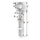 Wichard Eye Bolt  M12 x 175mm  Length 120mm 6497W