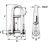 Wichard HR Key Pin Shackle With Bar  6mm Pin Diameter 91433W