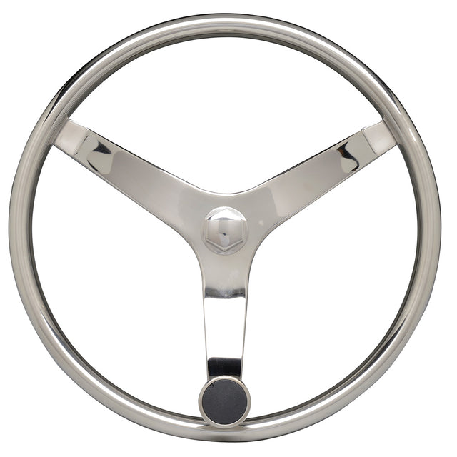 Uflex  V46  135 Stainless Steel Steering Wheel wSpeed Knob V46