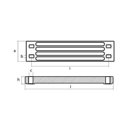 Tecnoseal Aluminum Yamaha Bar Anode fEngine Bracket 011121AL