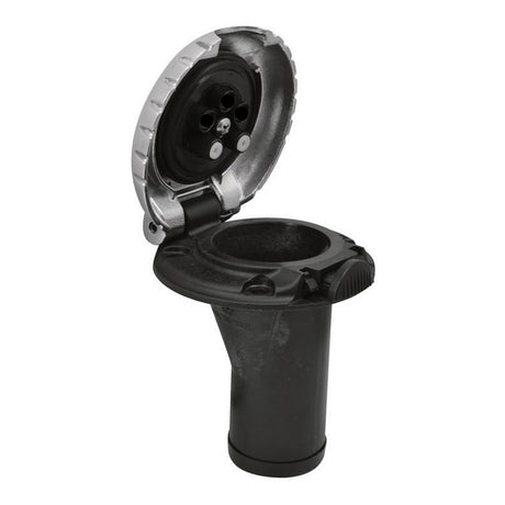 Attwood Deck Fill fCarbon Canister System  Straight Body  Scalloped Chrome Cap 99DFCCSZ1S