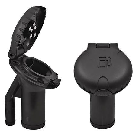 Attwood Deck Fill fPressure Relief Systems  Angled Body  Scalloped Black Plastic Cap 99DFPVAB1S