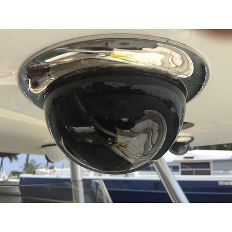 Iris Miniature Marine PTZ Dome Camera  Stainless Bezel  HiDef Ethernet IP  10x Digital Zoom  4 in 1 Video Format