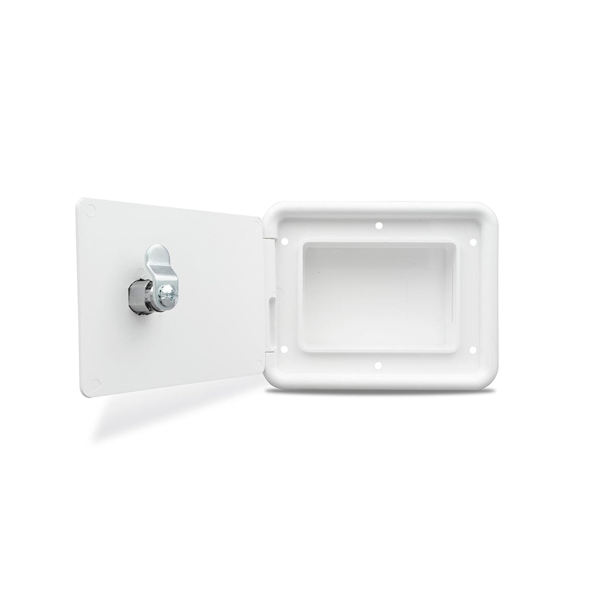 B&B Molders 6" x 5" Multi-Purpose Hatch, Flat Back, Key Lock, Polar White : BBT-701-040-94298