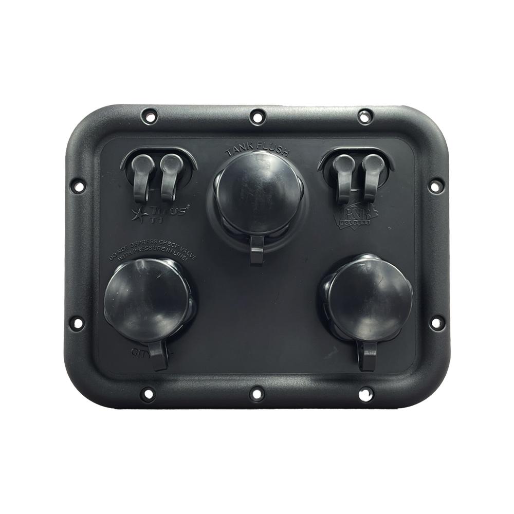 Titus Panel T-Series (City Fill, Tank Fill, Tank Flush, 4 Coax), Black : BBT-701-043-00024