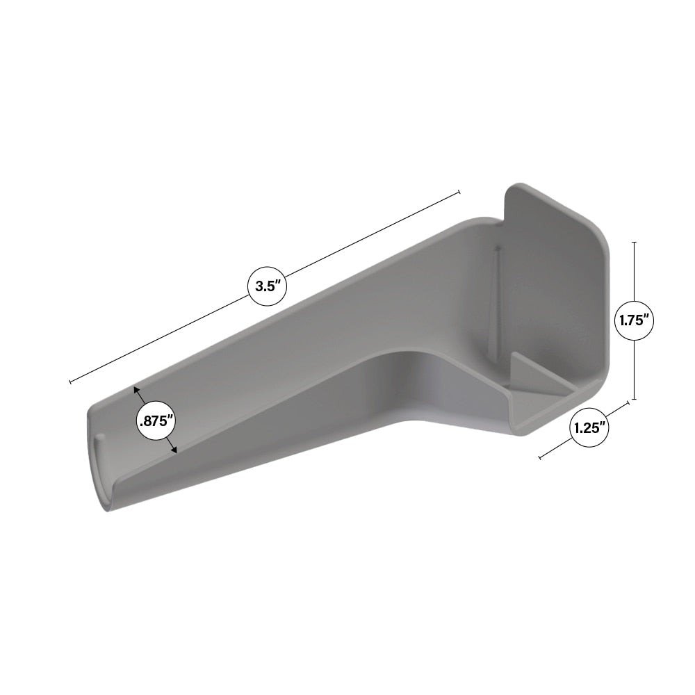 B&B Molders Extended Left Rain Gutter Spout, Gray : BBT-712-024-00014