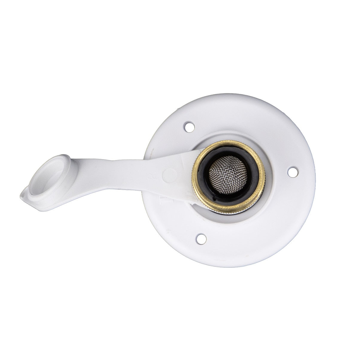 B&B Molders City Water Fill Inlet with Brass Valve, White : BBT-713-005-00004