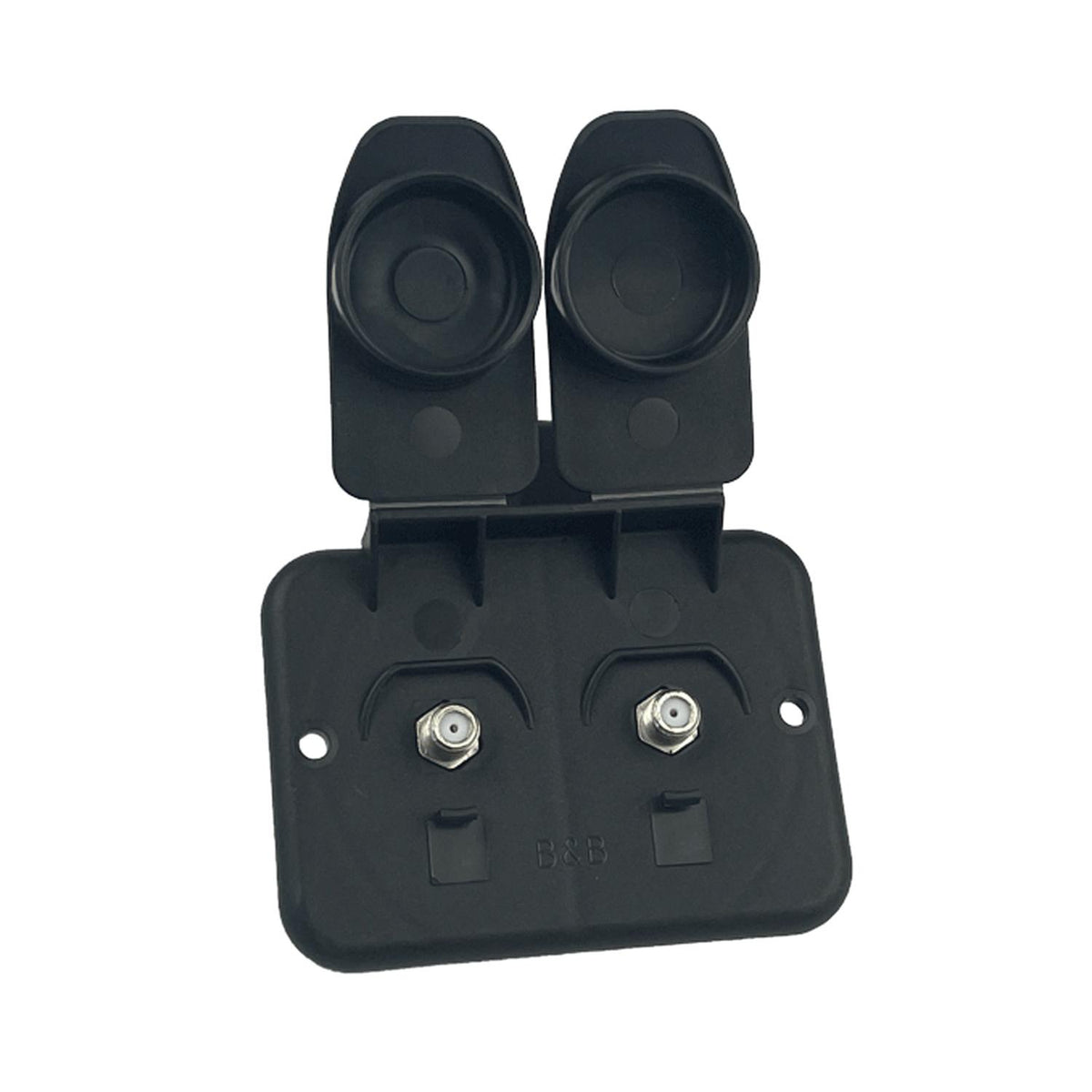 B&B Molders Dual Cable Connection Plate with Living Hinge, Black : BBT-713-005-00054