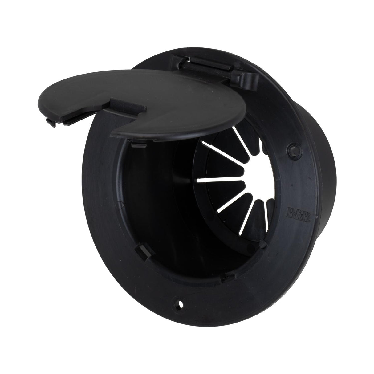 B&B Molders Deluxe Round Electric Cable Hatch with Back, Black : BBT-713-038-00009