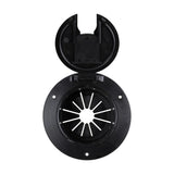 B&B Molders Deluxe Round Electric Cable Hatch with Back, Black : BBT-713-038-00009