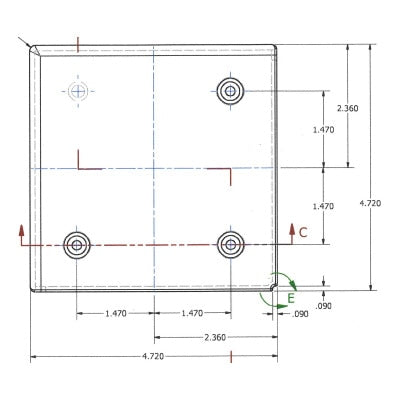 B&B Molders 4-1/2" Square Slide-Out Extrusion Cover, Polar White : BBT-722-022-00008