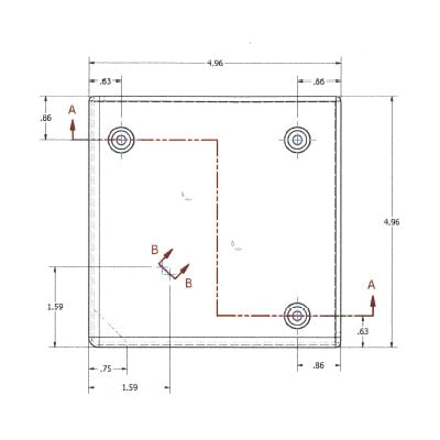B&B Molders 4-3/4" Square Slide-Out Extrusion Cover, Polar White : BBT-722-022-00038