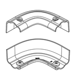 2" Radius Top Rear Corner Extrusion Cover, Black : BBT-722-023-00046