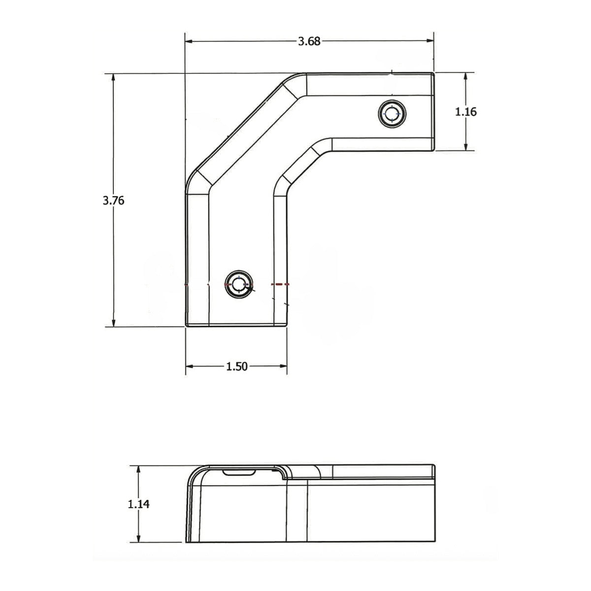 B&B Molders Small Bottom Left Corner Angled Extrusion Cover, Black : BBT-722-023-00085