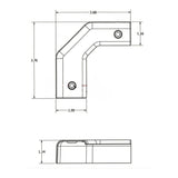 B&B Molders Small Bottom Right Corner Angled Extrusion Cover, Black : BBT-722-023-00086