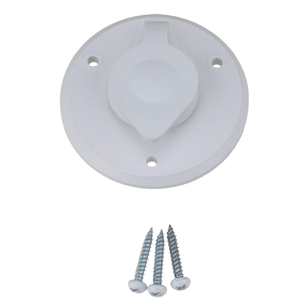 B&B Molders Weatherproof Round Exterior Cable TV Plate with Cover, White : BBT-723-005-00041