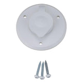 B&B Molders Weatherproof Round Exterior Cable TV Plate with Cover, White : BBT-723-005-00041