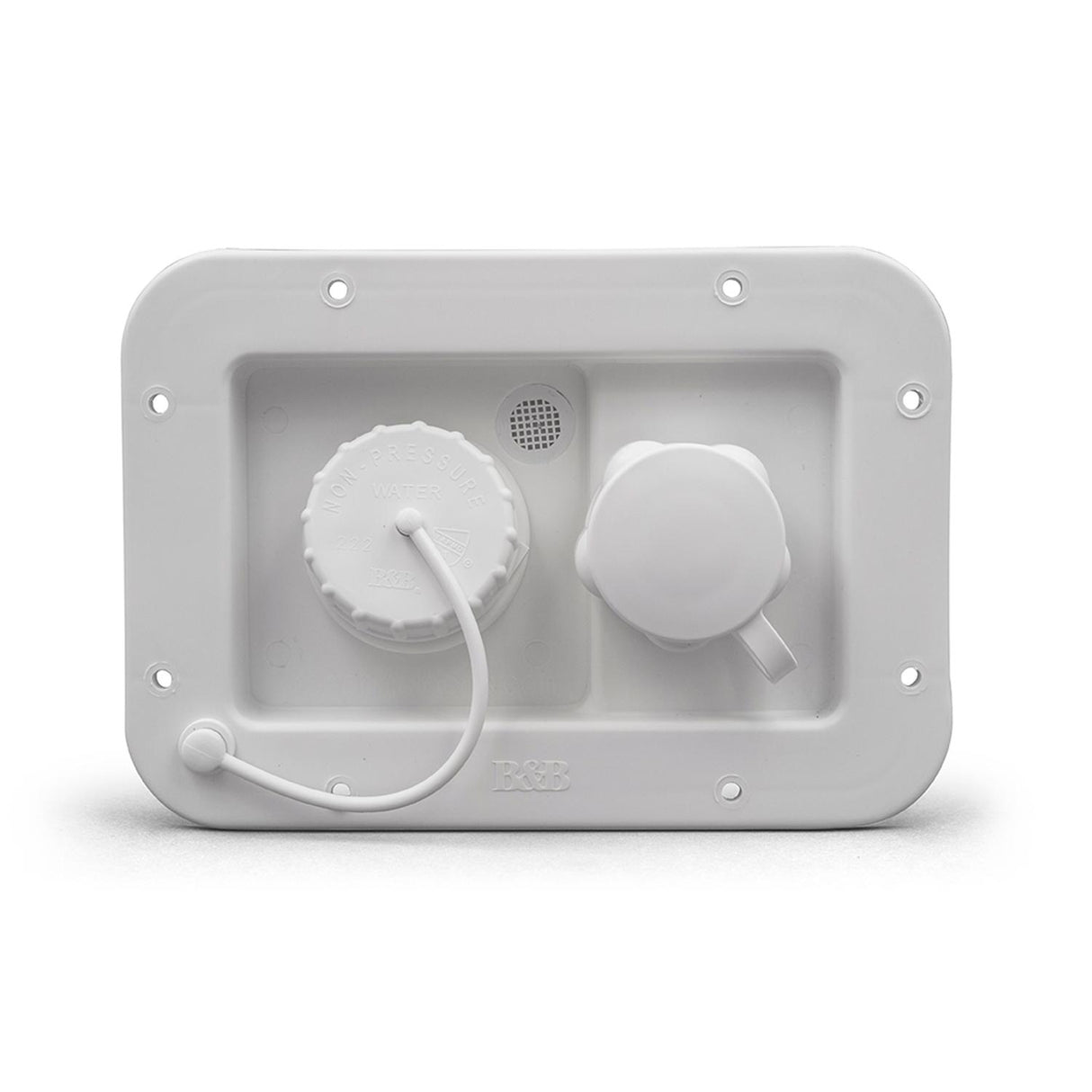 B&B Molders City/Gravity Center with Plastic Check Valve, Polar White : BBT-723-005-00046