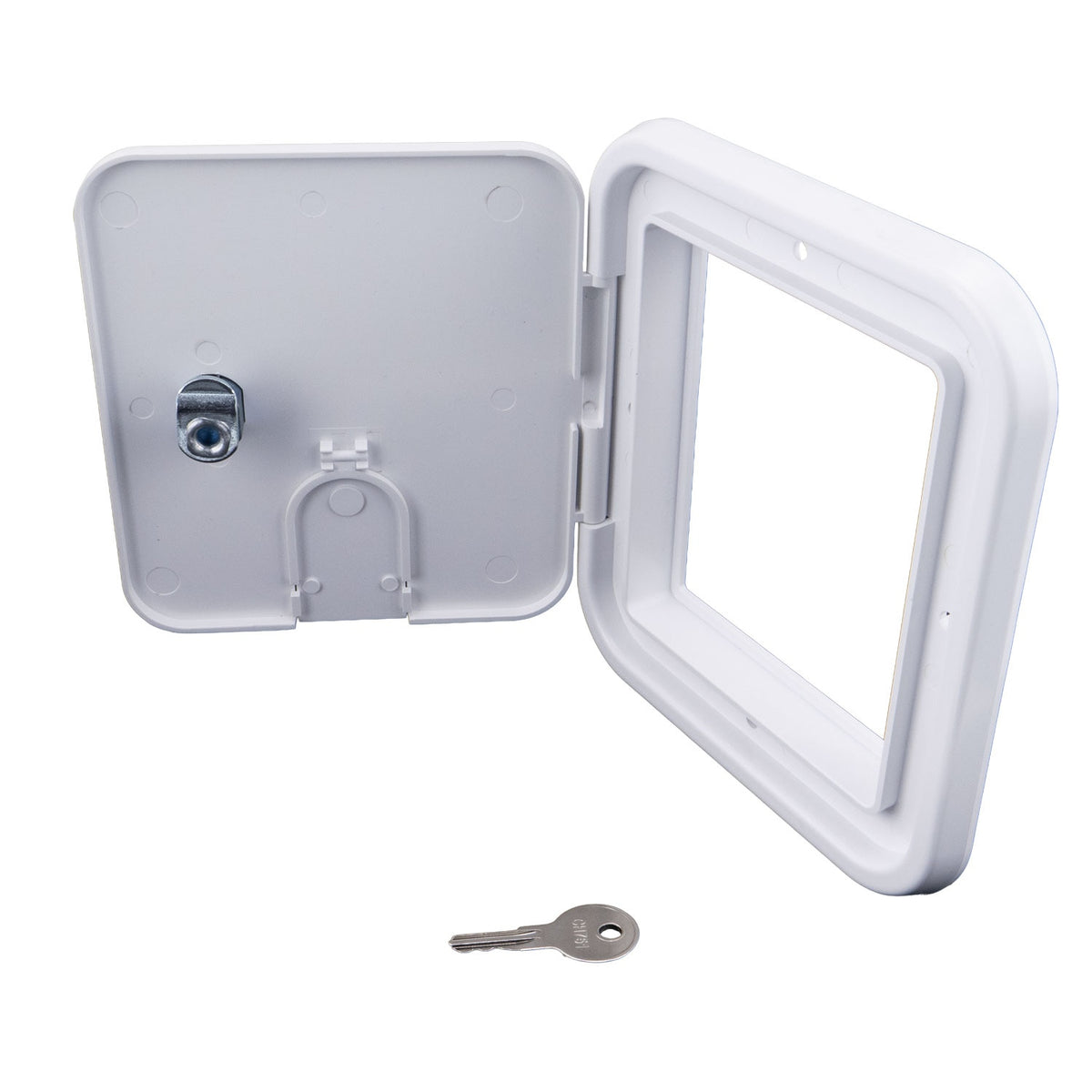 B&B Molders Locking Electric Cable Hatch, Polar White : BBT-723-038-00065
