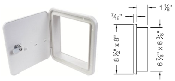 B&B Molders Locking Multi-Purpose Backless Hatch, White : BBT-723-039-00018