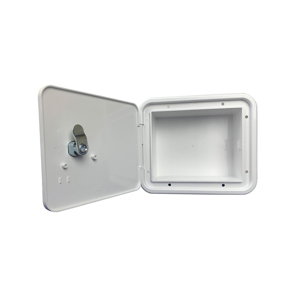 B&B Molders 6" x 7" Multi-Purpose Hatch, Flat Back, Key Lock, Polar White : BBT-723-040-00038