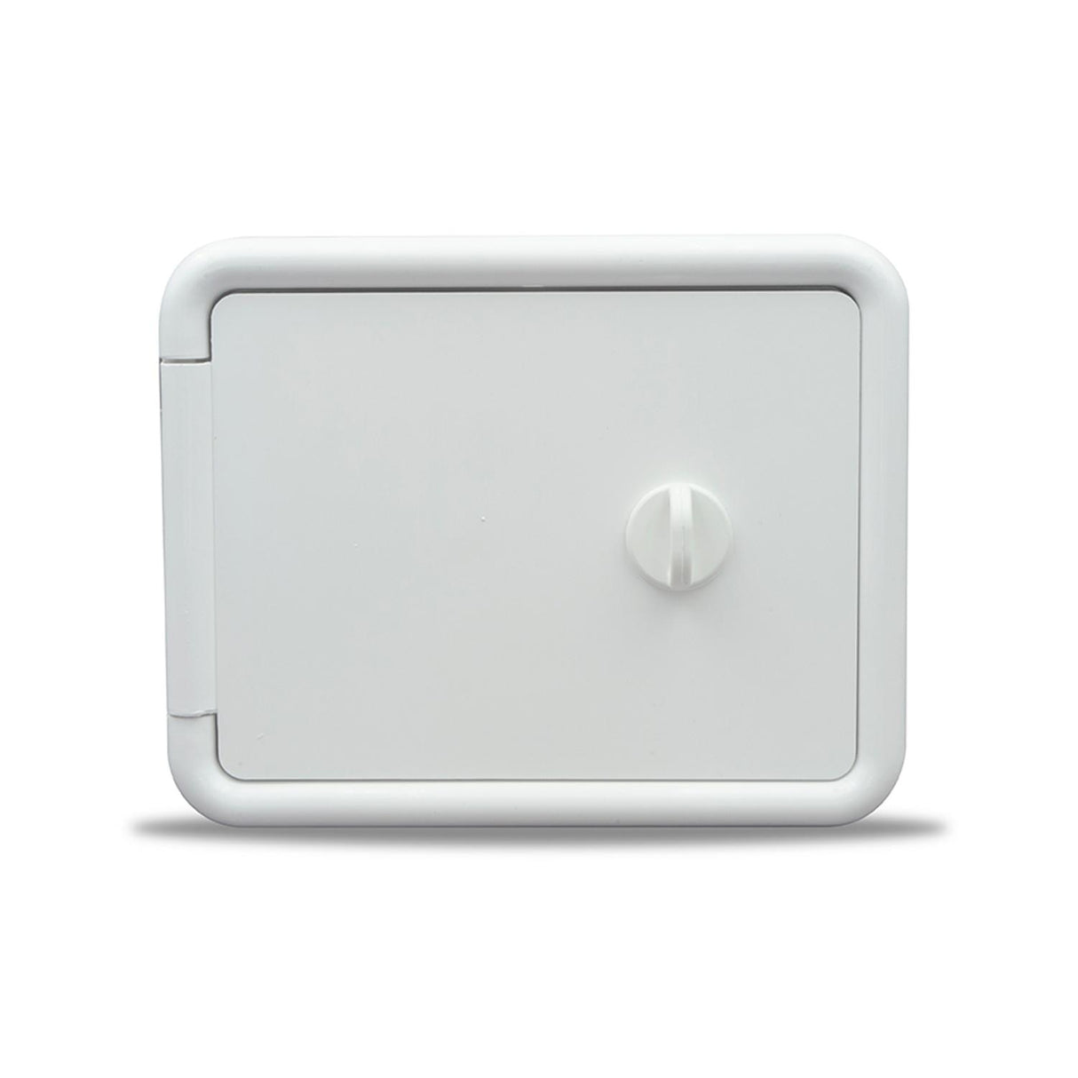 B&B Molders Multi-Purpose Hatch, Square Hole Back, Plastic Thumb Lock, Polar White : BBT-723-040-00070