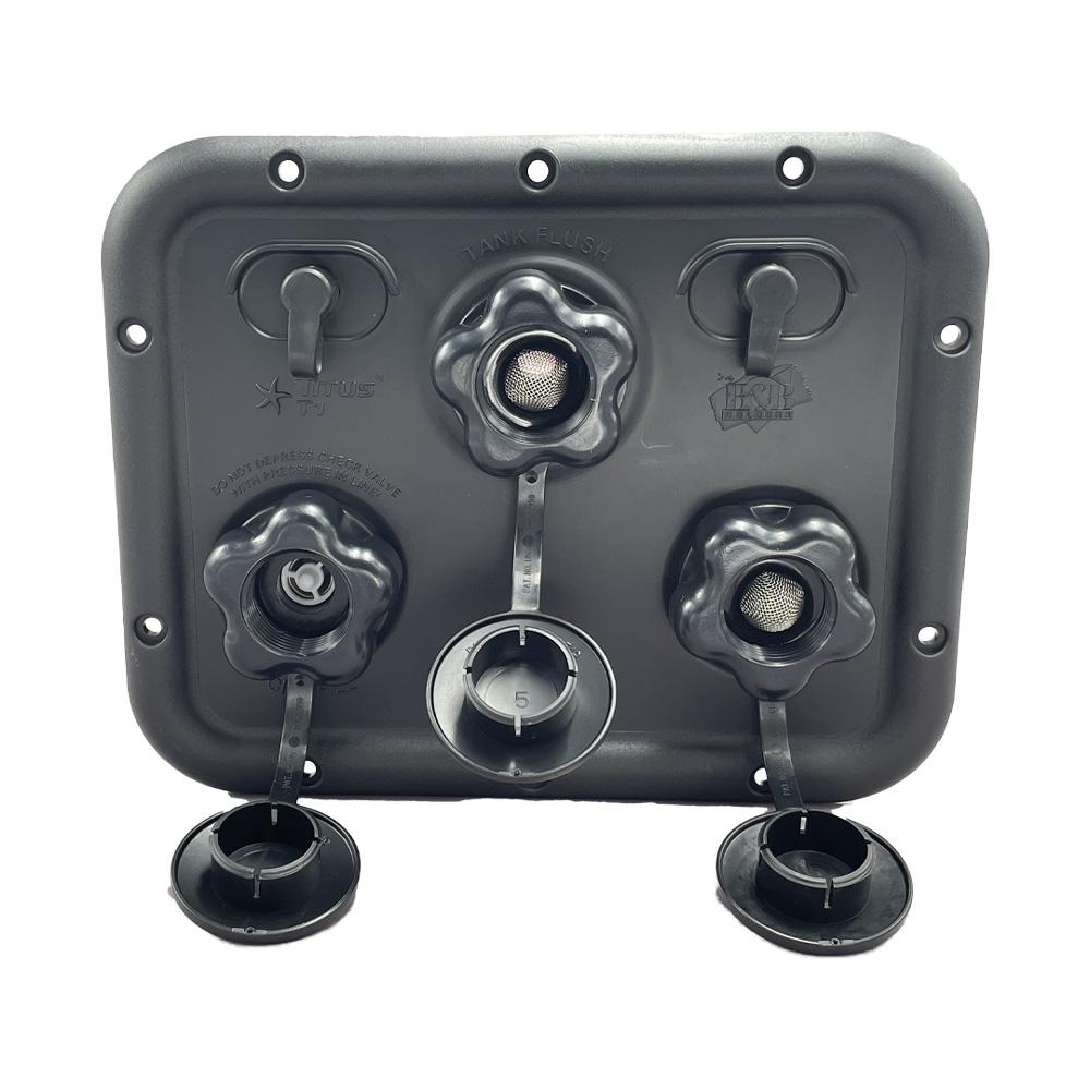 Titus Panel-T Series (City Fill, Tank Flush, Winterization, 2 Coax), Black : BBT-723-043-00004