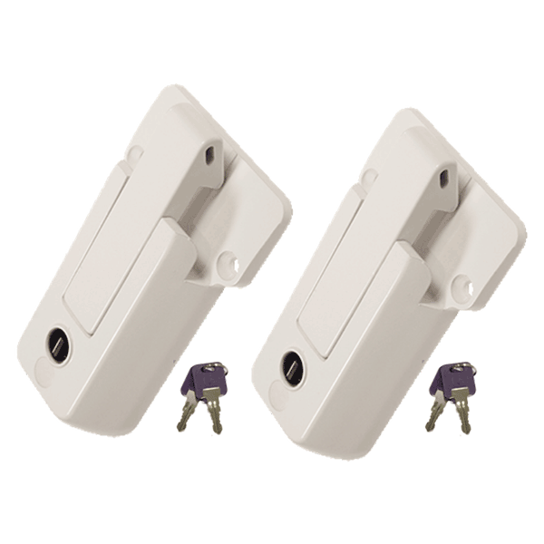 2 Global Link Pro Travel Trailer Bar Locks, Keyed ALike, White Powder Coat : BL-65611-9009-2PK