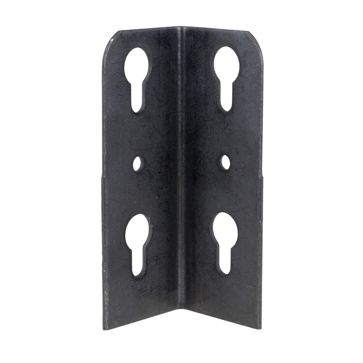 Global Link 1-1/2" x 1-1/2" x 4" Corner Bracket with Keyholes, Black : CB-112X112X4-BLK