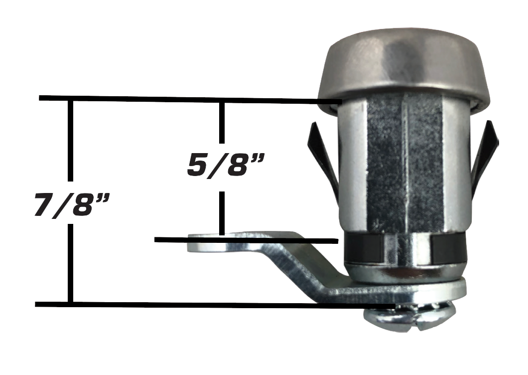 Global Link 7/8" Push-in Hatch Door Key Lock with Short and Long Arm, Key-ALike Ready : CL-78SI-SS