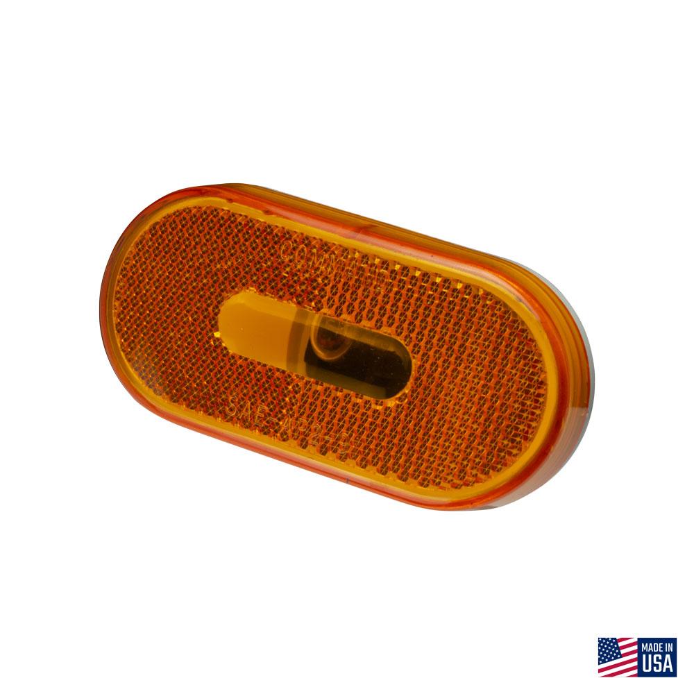 Command Classic Rounded Rectangle Incandescent Clearance Light, Amber Lens/White Base : CMD-003-53P