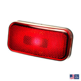 Command Rounded Corner Rectangle Incandescent Clearance Light, Red Lens/Black Base : CMD-003-58B