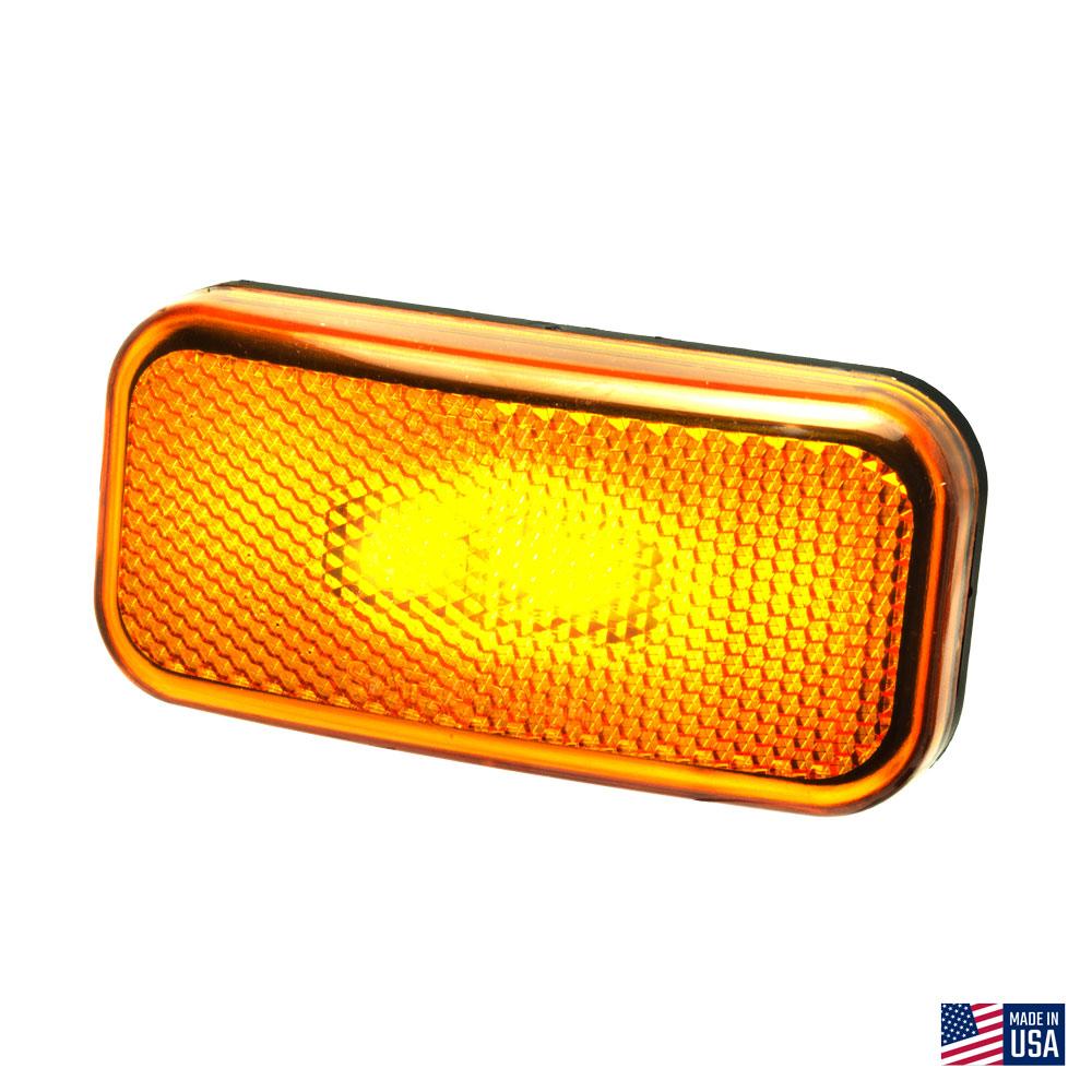 Command LED Rectangle Clearance Light, Amber Lens/Black Base : CMD-003-58LB