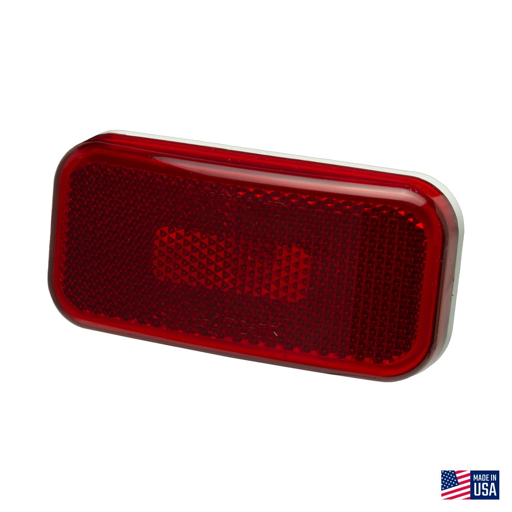 Command Rounded Corner Rectangle Incandescent Clearance Light, Red Lens/White Base : CMD-003-58
