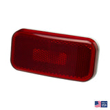 Command Rounded Corner Rectangle Incandescent Clearance Light, Red Lens/White Base : CMD-003-58
